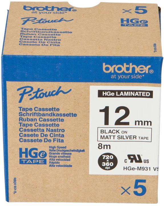 Actual product image Brother P-Touch (1.20 cm, Silver, Black)