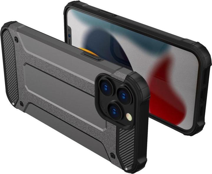 Actual product image Hurtel Hybrid Armor case iPhone 14 Pro Max armoured hybrid case black (Apple iPhone 14 Pro Max)
