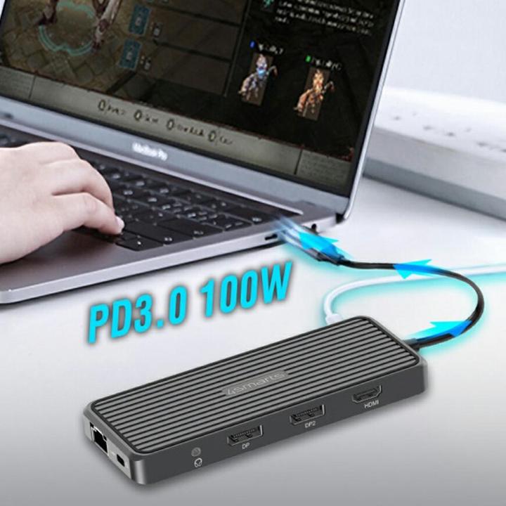 Produktbild 4smarts Dockingstation 6 in 1 Hub USB-C – HDMI/USB-A/DP/RJ-45/3.5mm (USB-C, 6 Ports)