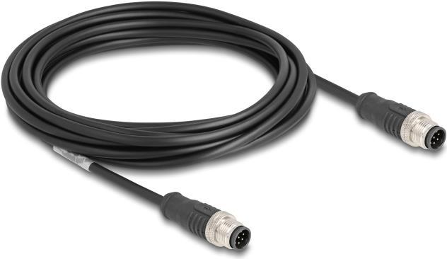 Actual product image Delock M12 cable A-coded 8 pin plug to plug PVC 5 m (CAT5e, 5 m)
