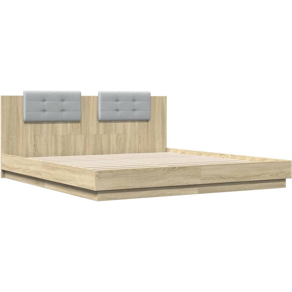 Thumbnail - VidaXL, Bett, Bettgestell mit Kopfteil Sonoma-Eiche (160 x 200 cm)