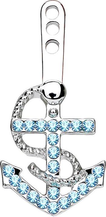 Immagine prodotto Star Piercing Orecchino Orecchino in argento con ancora in cristallo acqua (Ottone)