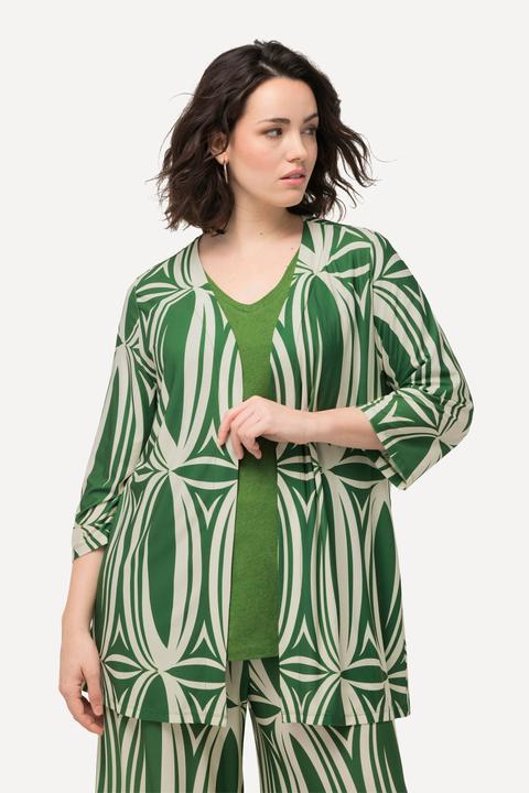 Actual product image Ulla Popken Geometric Print 3/4 Sleeve Jacket (58)