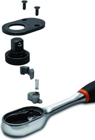 Produktbild Bahco Birnenförmige 1/4"-Umschaltknarre mit 72 Zähnen und 5°-Rückschwenkwinkel, 120 mm (1/4")