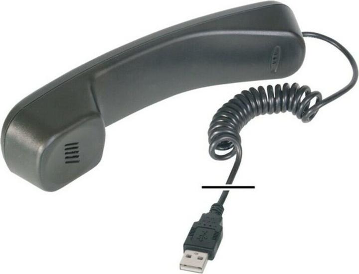 Produktbild Digitus Telefon Hoerer USB fuer Skype MSN ICQ X-lite Dialpad MediaRing Net2phone etc. schwarz