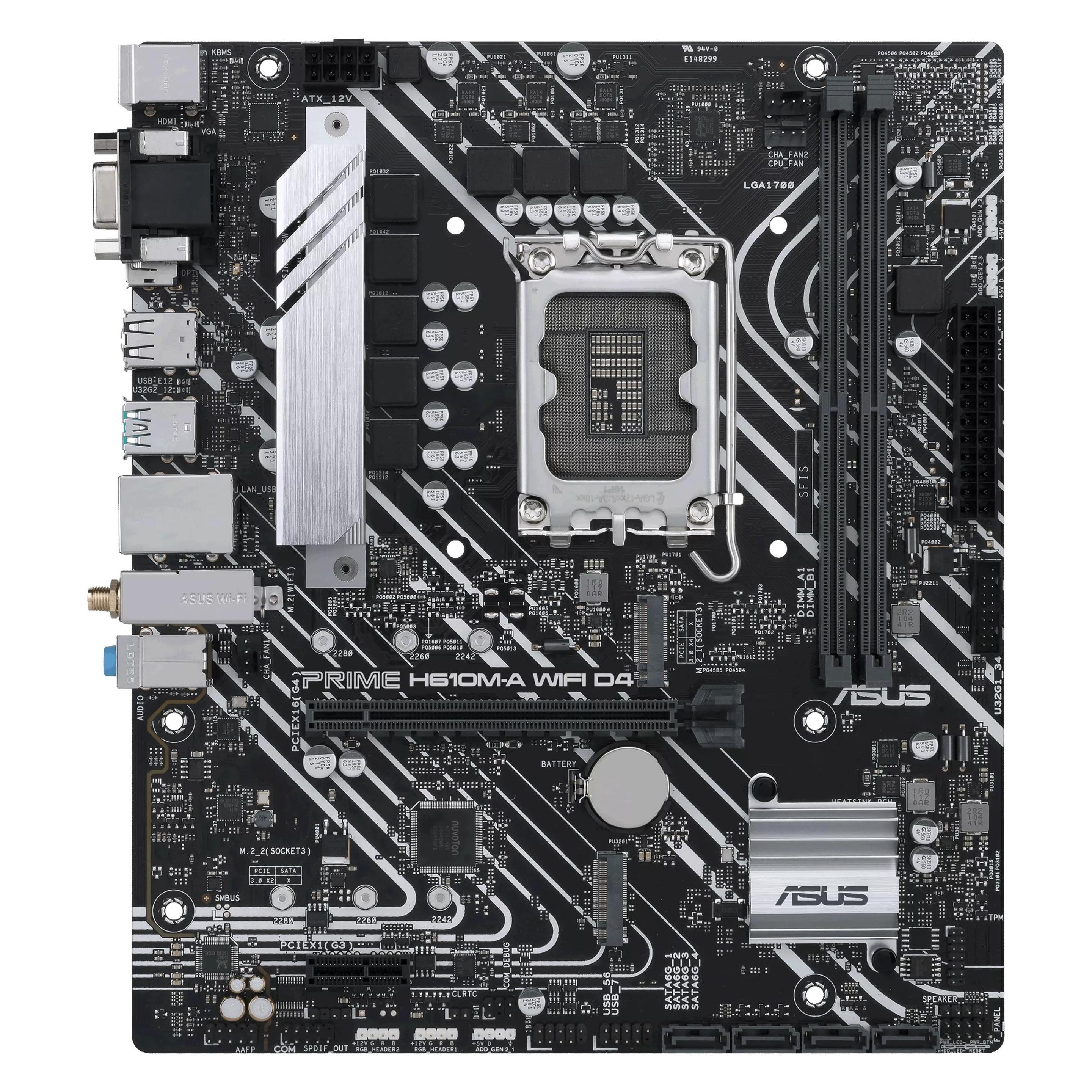 ASUS PRIME H610M-A WIFI D4 (LGA 1700, Intel H610, mATX), Mainboard
