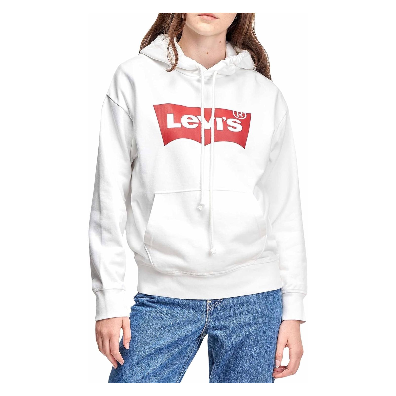 Levis, Vrouwen, Springer, Grafische Standaard Hoodie 184870024 - S, Wit, (S)