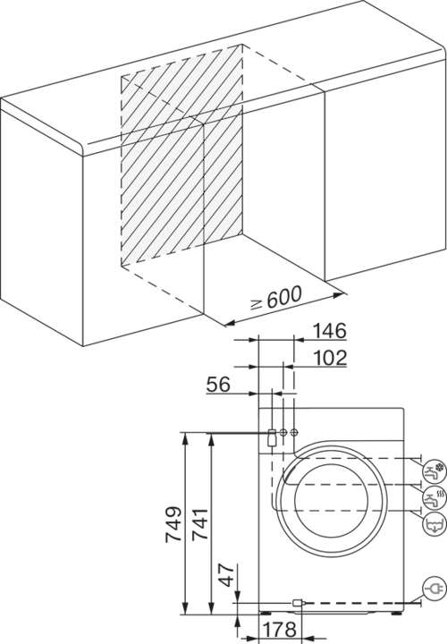 Image du produit Miele WSA 100-23 CH (8 kg, Droite, Fiche CH)