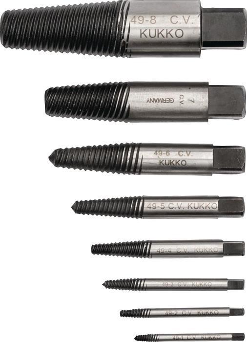 Produktbild Kukko Schraubenausdrehersatz 49-C M3 - M45 8-teilig Nenngrösse 1, 2, 3, 4, 5, 6, 7, 8