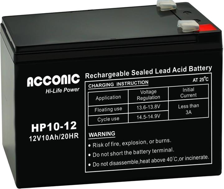 Image du produit Acconic HP10-12 Hi-Life Power AGM 12V 10Ah Bleiakku (12 V, 10 Ah)