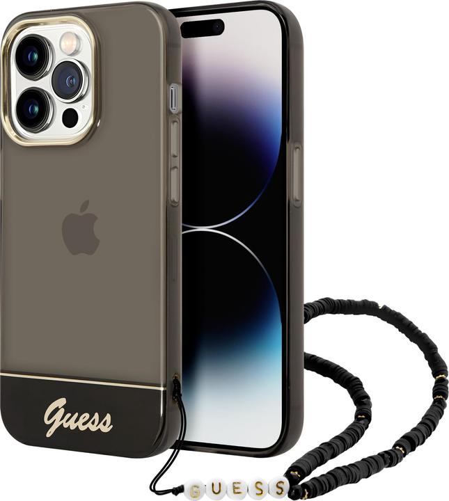 Produktbild Guess GUHCP14XHGCOHK iPhone 14 Pro Max 6,7" czarny/black hardcase Translucent Pearl Strap (Apple iPhone 14 Pro Max)