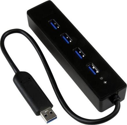 Produktbild StarTech 4 Port SuperSpeed Portable USB 3.0 Hub (USB-A, 4 Ports)