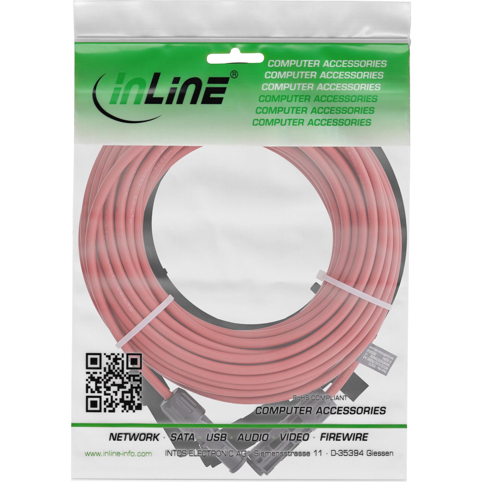Thumbnail - InLine, Zubehör Solarenergie,  Solarkabel Verlängerungs-Set inkl. Solarstecker 4mm² schwarz/rot 15m (Solarkabel)