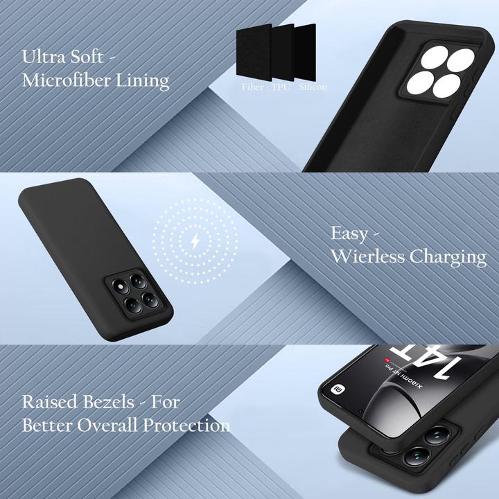 Actual product image Cadorabo Case for Xiaomi 14T Pro TPU Liquid Silicone Cover (Xiaomi 14T Pro)