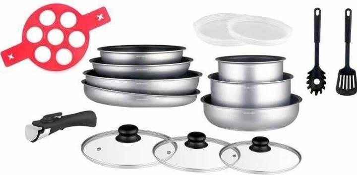 Produktbild Arthur Martin Topfset AM3950 16 Stücke (Bratpfanne, Kochtopf, Aluminium, 20 x 30.80 cm)