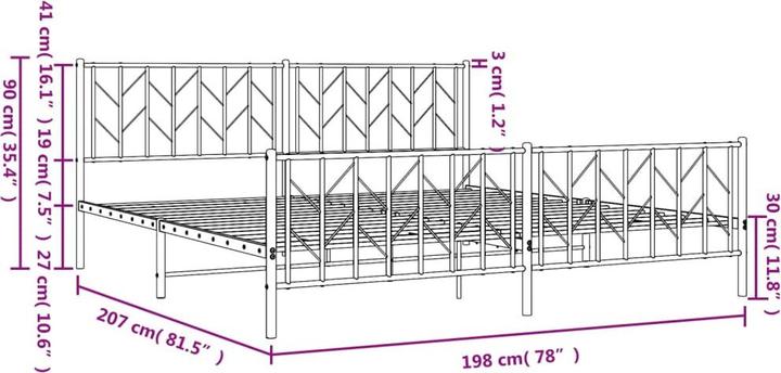 Image du produit vidaXL Bettgestell (193 x 203 cm)