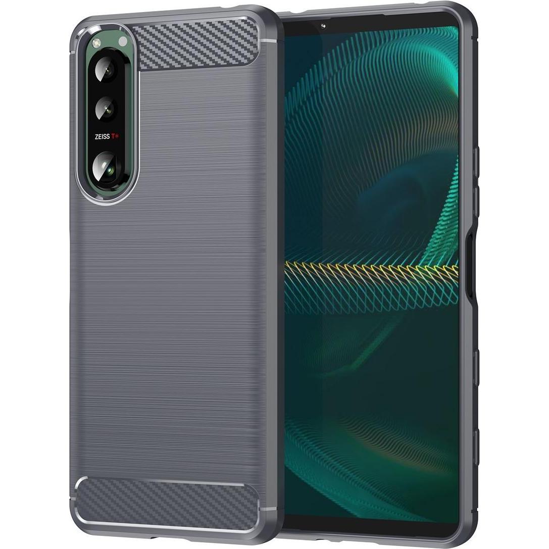 König Design Hülle Handy Schutz für Xiaomi Sony Samsung Case Cover Bumper Carbon Optik Etuis (Sony Xperia 5 III), Smartp...