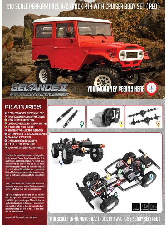 Immagine prodotto Rc4Wd Scala Crawler Terrain II Cruiser RTR, 1:10 (RTR pronto all'uso)