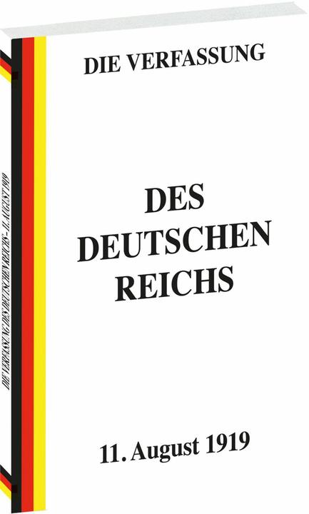 Produktbild VERFASSUNG des Deutschen Reichs vom 11. (Deutsch, 2024)