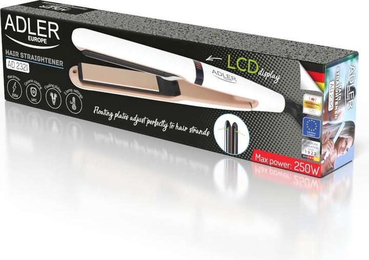 Immagine prodotto Adler Piastra per capelli AD 2321 Garanzia 24 mesi (s), Sistema di riscaldamento in ceramica, Schermo (Piastra per capelli)