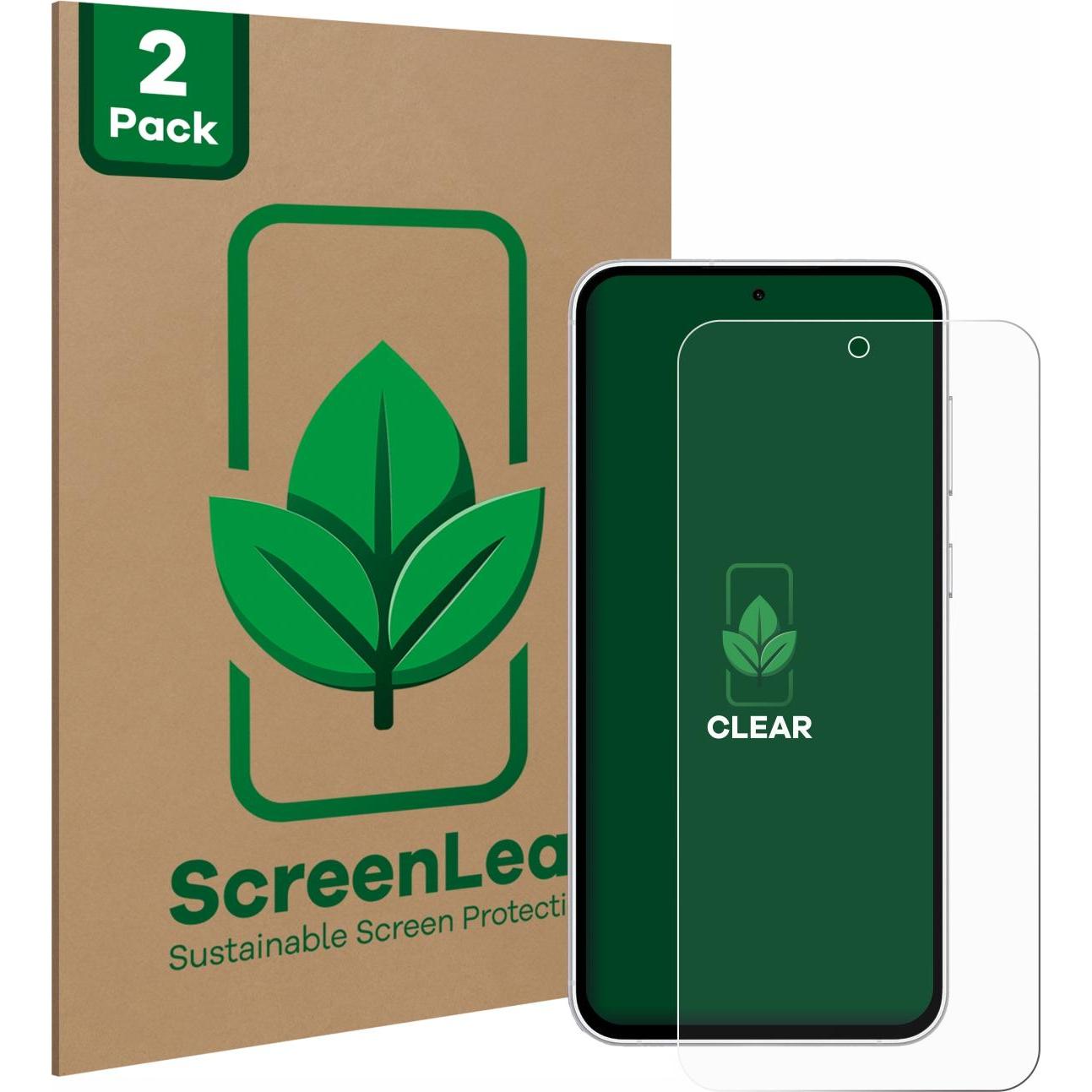 ScreenLeaf Schutzfolie nachhaltiger Displayschutz Displayschutzfolie Folie Klar Transparent (2 Stück, Samsung Galaxy S21...