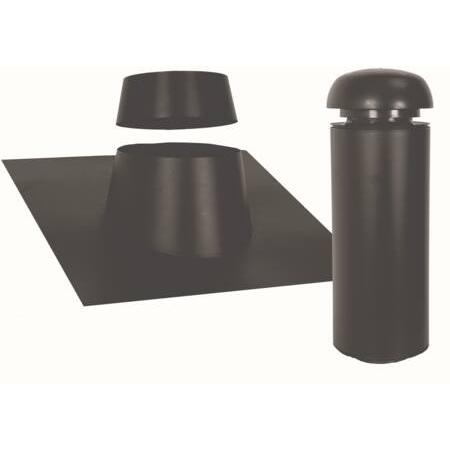 Sabetoflex, Belüftungssystem, Sabeto Dachkappe 160, Länge 600 mm, Dachneigung 10-32°, schwarz/schwarz mit Stahlabdeckun