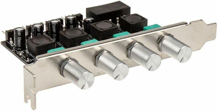 Lamptron CP436 - 4 channels - Black - Green - Rotary control - 3-pin male - 4-pin S (4 Fan)