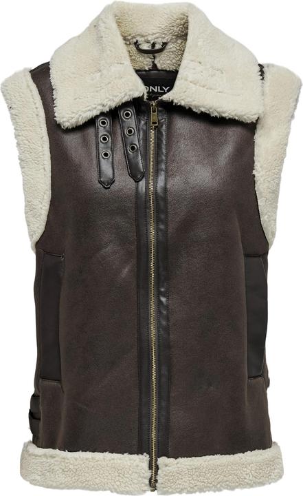 Immagine prodotto Only Giacca biker con colletto a scomparsa e gilet in look pelle (M)