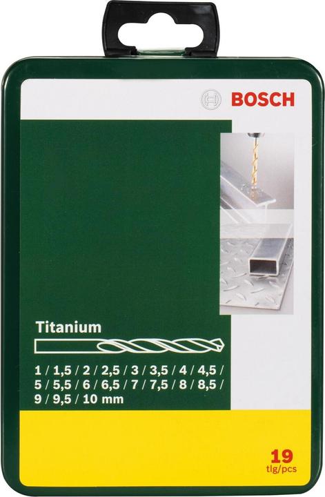 Produktbild Bosch Zubehör Metallbohrer-Set HSS-TiN, 19-teilig, 1 - 10 mm (1 mm, 1.5 mm, 10 mm, 2 mm, 2.5 mm, 3 mm, 3.5 mm, 4 mm, 4.5 mm, 5 mm, 5.5 mm, 6 mm, 6.5 mm, 7 mm, 7.5 mm, 8 mm, 8.5 mm, 9 mm, 9.5 mm)