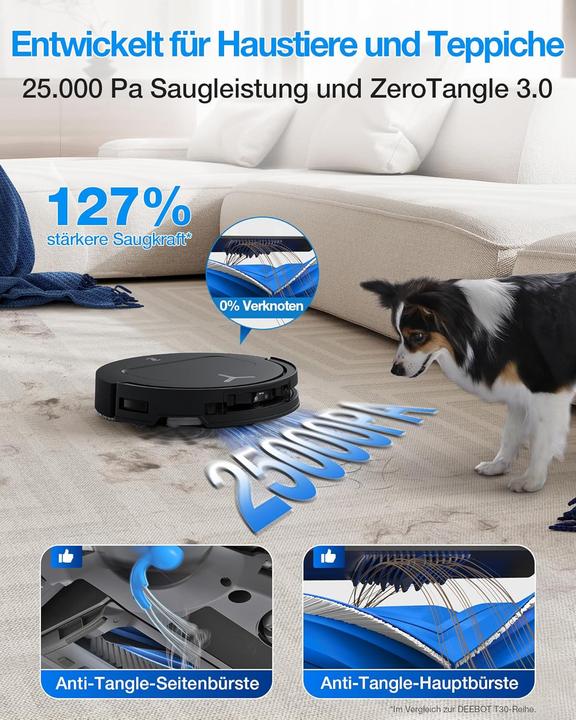Image du produit Ecovacs DEEBOT T50 OMNI Gen3 (25000 Pa, Tampons d'essuyage (rotatifs))