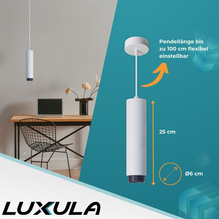 Produktbild Luxula LED-Pendelleuchte, weiss/schwarz, 1-flammig (GU10)