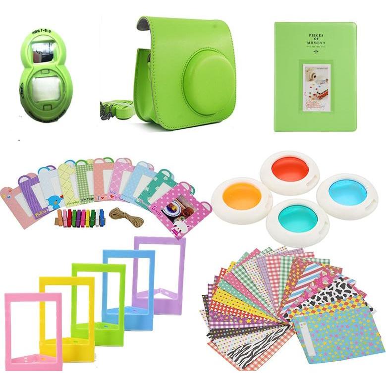 JTI Zubehörset für Fujifilm Instax Mini 8/9 - Limettengrün (Kamera Zubehörtasche), Kameratasche, Grün