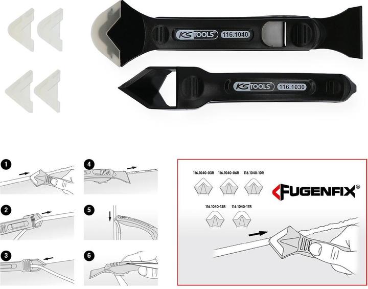 Actual product image KS Tools FUGENFIX silicone scraper and remover set