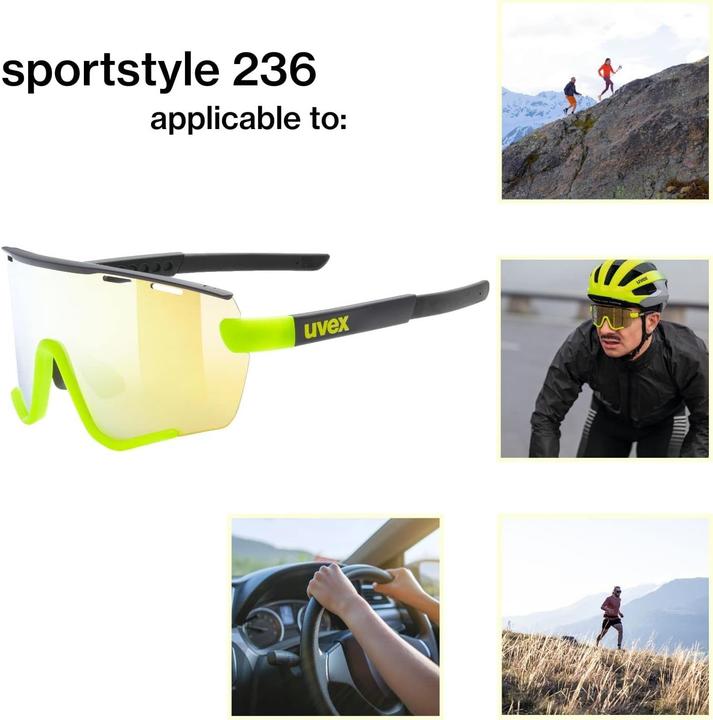 Actual product image Uvex Sports sportstyle 236 set (Black yellow mat, Yellow)