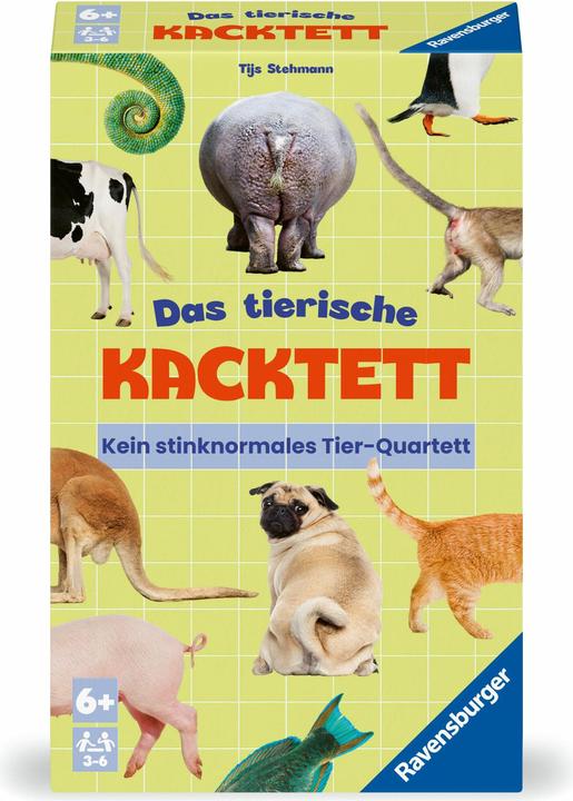 Produktbild Ravensburger 23050 - Das tierische Kacktett, Quartett mit Tierkacke-Thema, Familienspiel für Kinder (Deutsch)