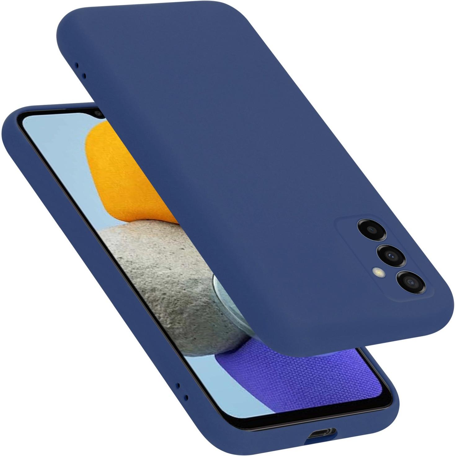Cadorabo TPU Liquid Silicone Case Hülle für Samsung Galaxy M23 5G (Samsung Galaxy M23 5G), Smartphone Hülle, Blau