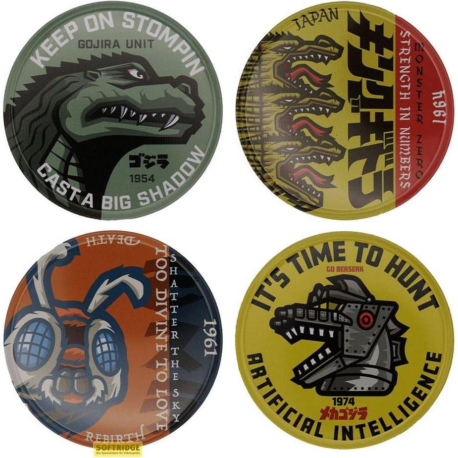 Fanattik, Untersetzer, Godzilla Untersetzer 4er-Pack (4 x, Glasuntersetzer)