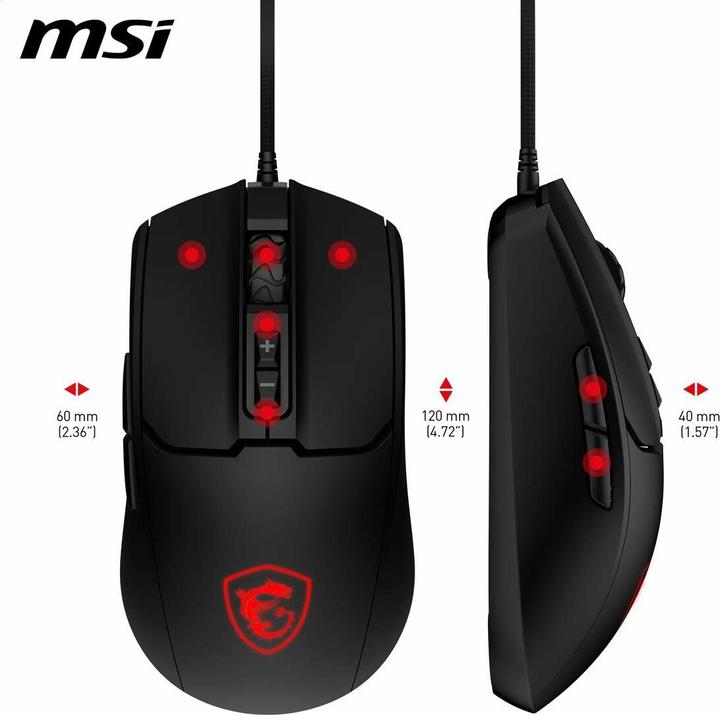 Actual product image MSI Forge Gm100 Gaming Mouse (Cable)