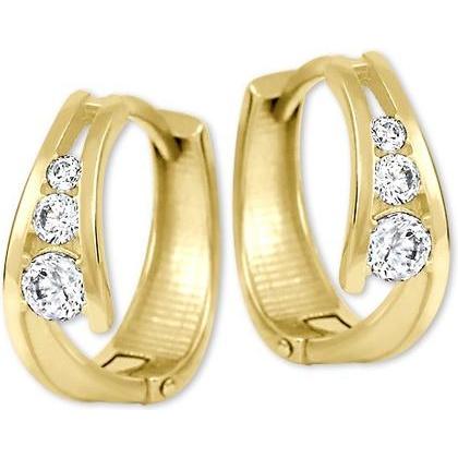 Brilio, Ohrringe, Gold earrings rings with zircons 239 001 00800