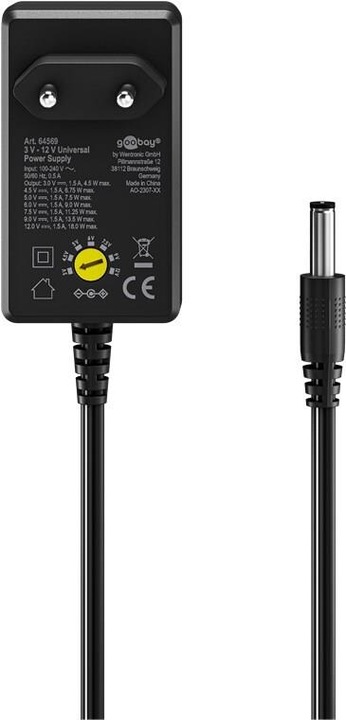 Actual product image Goobay Universal-Netzteil 3 V - 12 V