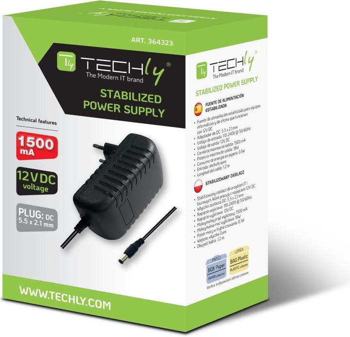 Image du produit Techly Alimentation électrique 12V 1500mA