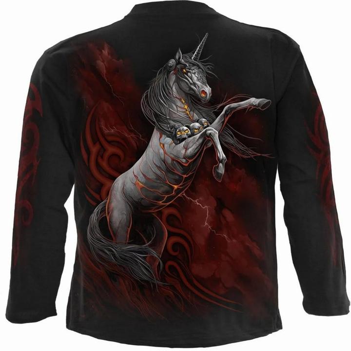 Actual product image Spiral Unisex Adult Infernal Unicorn Long-Sleeved T-Shirt (M)
