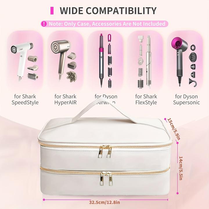 Actual product image Only-Bags.Store Zweilagige Haartrockner-Reisetasche - Wasserfeste, kratzfeste Organizer-Tasche mit hohem