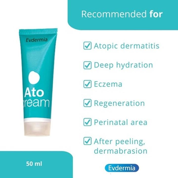 Produktbild Evdermia Ato Creme für trockene oder juckende Haut - Geeignet für Ekzeme und Neurodermitis - Starke (Körpercreme, 100 ml)