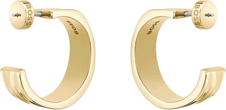 Immagine prodotto BOSS Orecchini con linee increspate e texture organica (Acciaio inossidabile, Giallo oro)