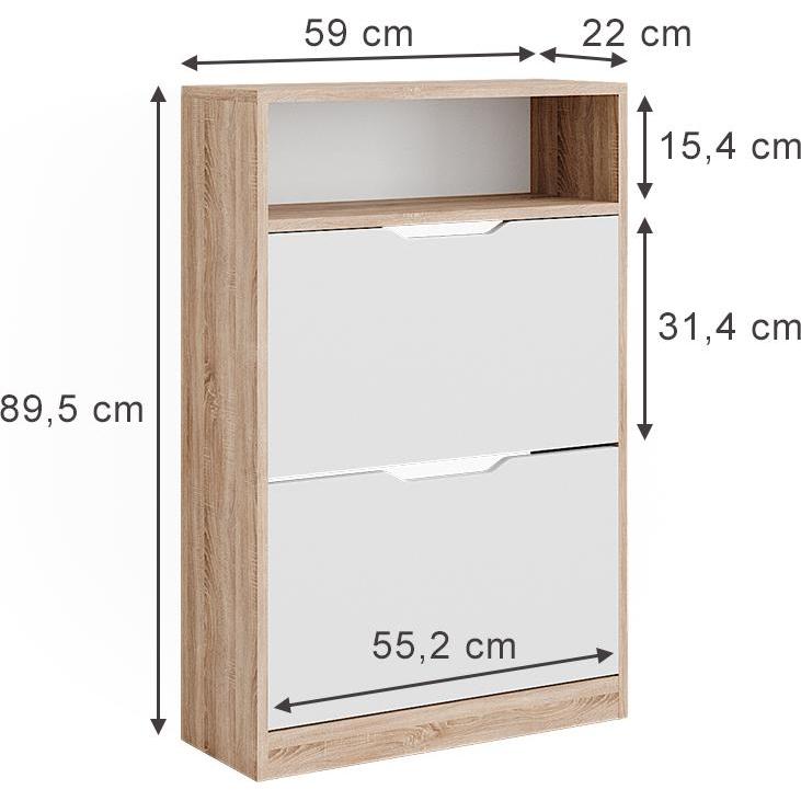 Thumbnail - Vicco, Schuhschrank, Luca (59 x 89.5 x 22 cm)