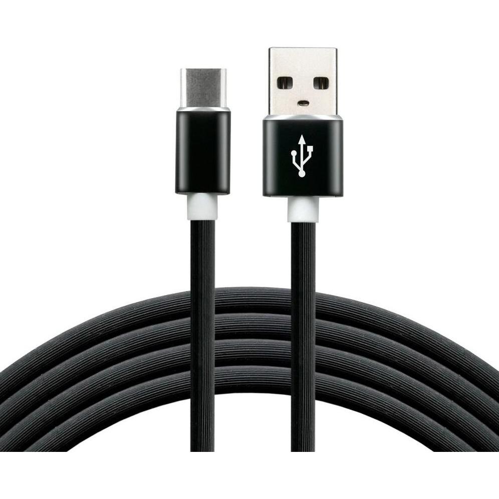 Everactive USB-C Kabel 1m - Schwarz Silikon Schnellladeunterstützung 3A - CBS-1CB (1 m), USB Kabel