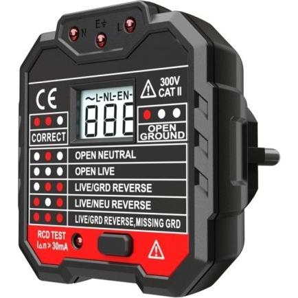 No Name Urządzenie do wykrywania usterek w zainstalowanych gniazdach. Z funkcją testu wyłącznika różnicowopr, Stazione meteo
