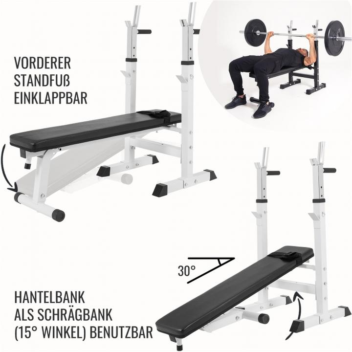 Actual product image Gorilla Sports Weight bench power station & barbell set