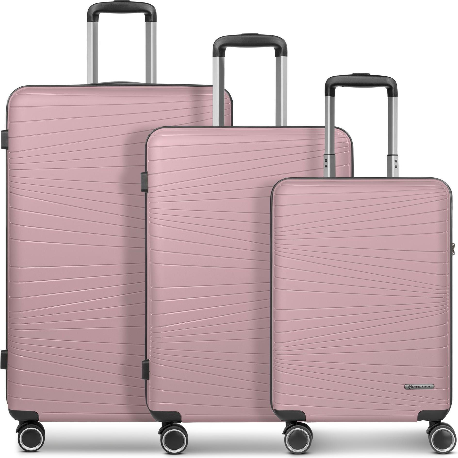 Franky, Koffer, Dallas 3.0 4 Rollen Kofferset 3-teilig, Rosa, (188 l, XL (ab 115l))